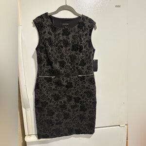 Enfocus Studio Black and Gray Floral Mini Dress
